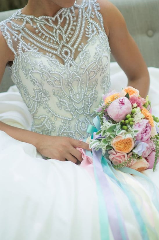 beaded bodice wedding gown