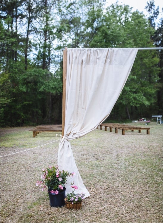 create a ceremony entrance at a wide open venue