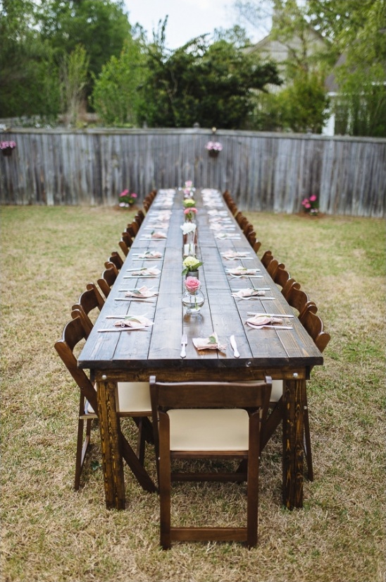 big tables at your backyard wedding