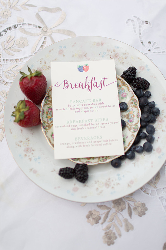 breakfast wedding menu
