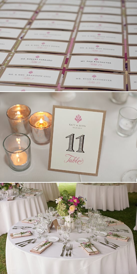 escort cards and elegant table numbers