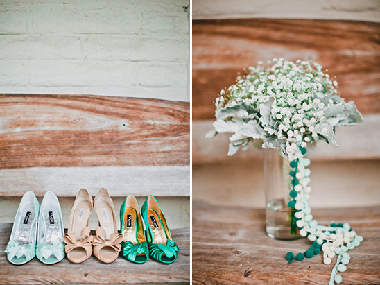 green bridesmaids shoes