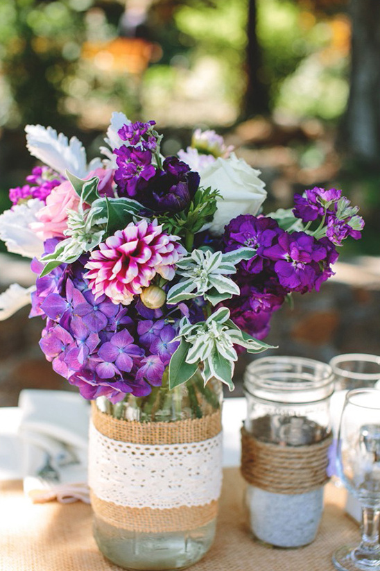 purple floral centerpieces