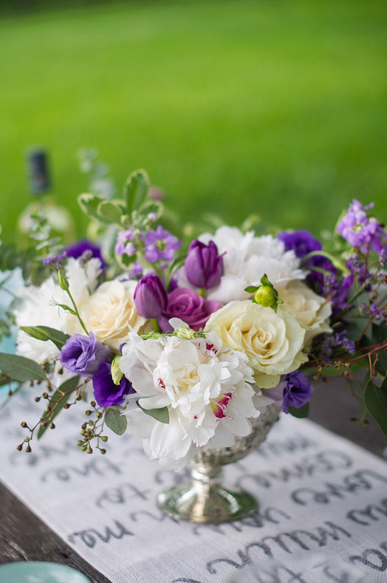 purple wedding centerpiece