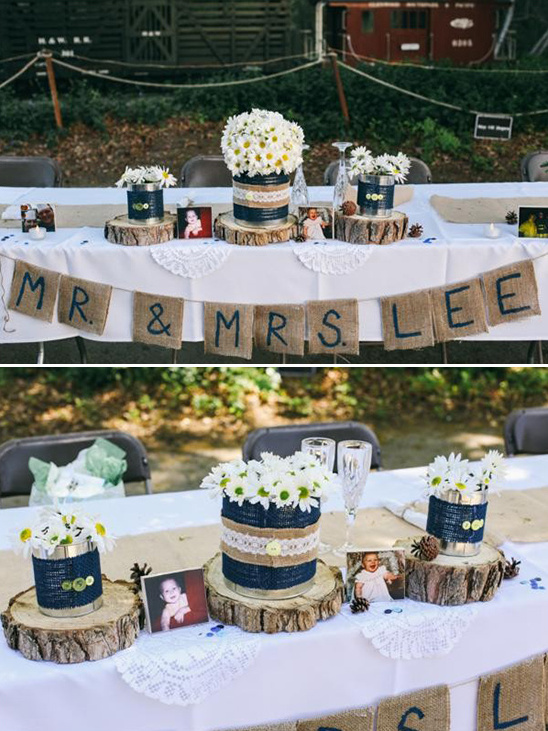 rustic wedding party table