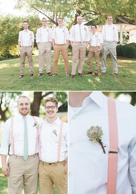 suspenders and succulent boutonniere