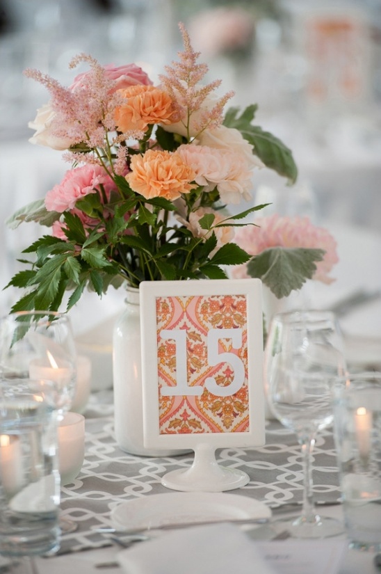 patterned table number