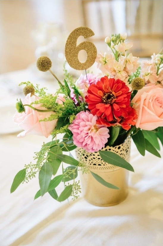 gold table number ideas