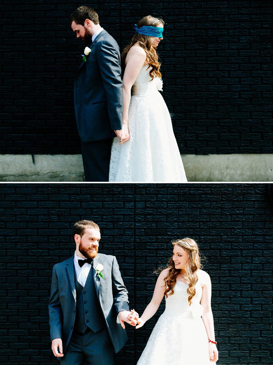 Bride and groom holding hands before their wedding ceremony