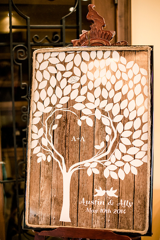sign a leaf wooden guestbook