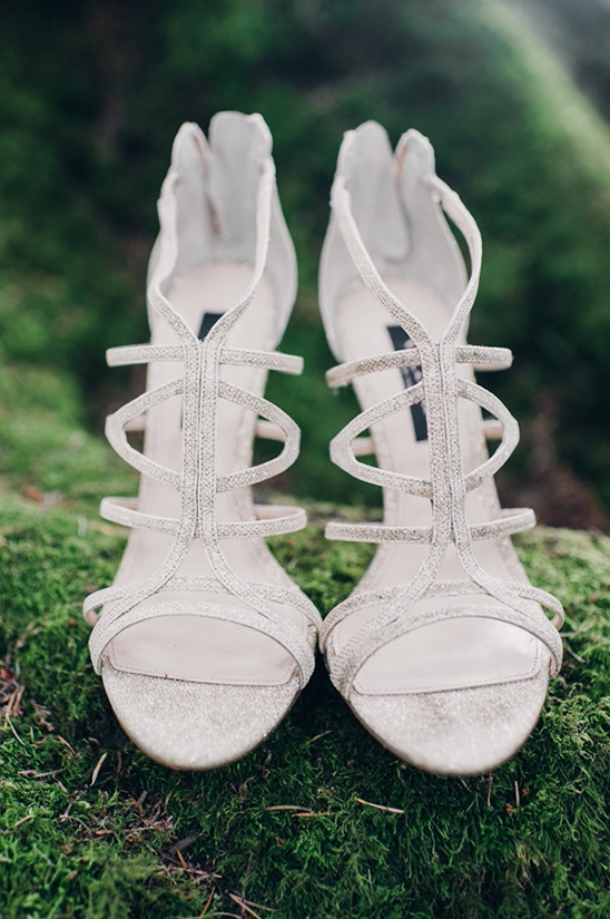 strappy silver wedding heels
