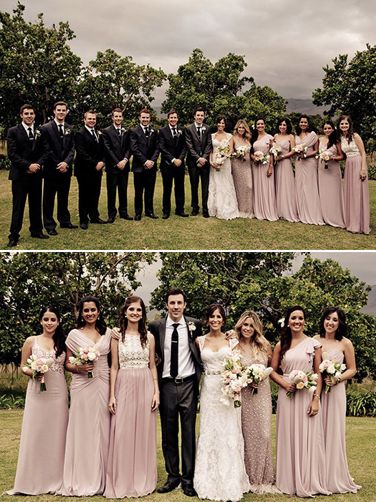 long pink bridesmaid dresses