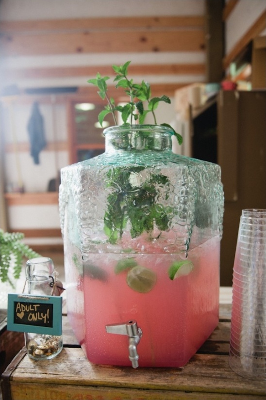 adult only punch with mint and lime