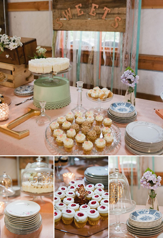 sweets table with antique pastry stands