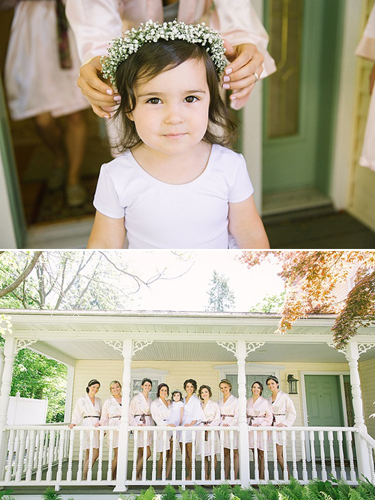 Flower girl in white dress, adorable wedding moment