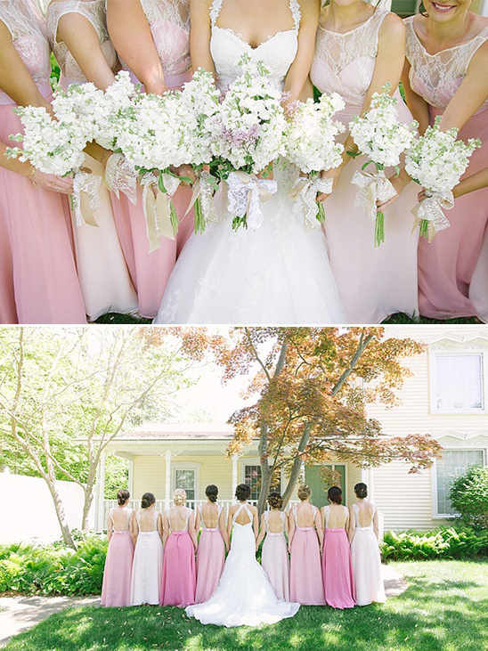 cute white bridesmaids bouquet