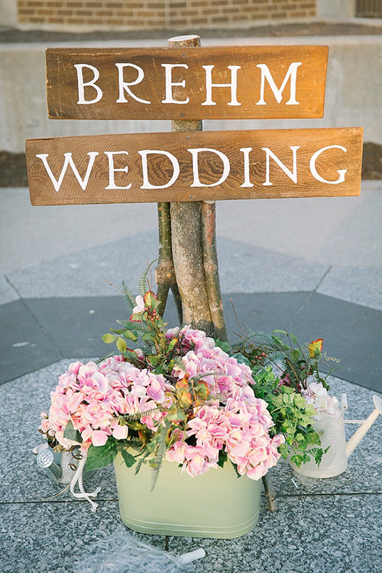 Brehm Wedding sign with flowers, a beautiful outdoor event