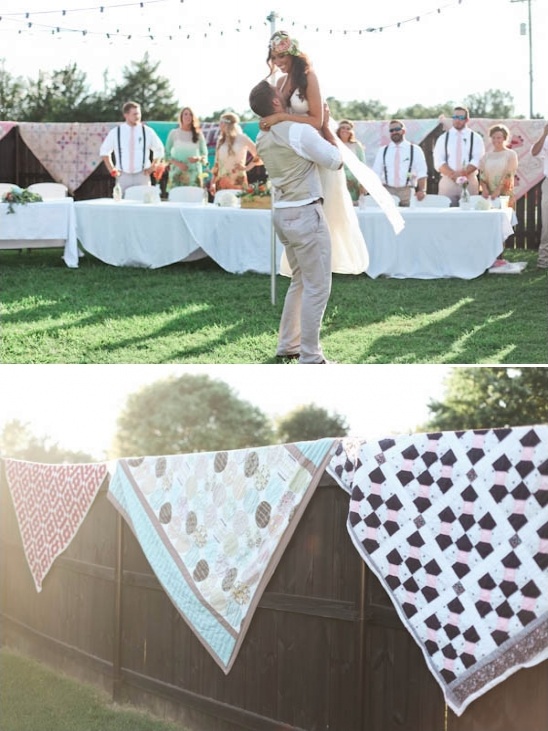 first dance and quilt drapped fence