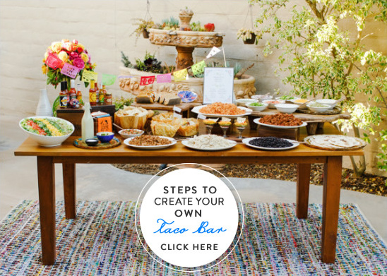 create your own taco bar for wedding reception