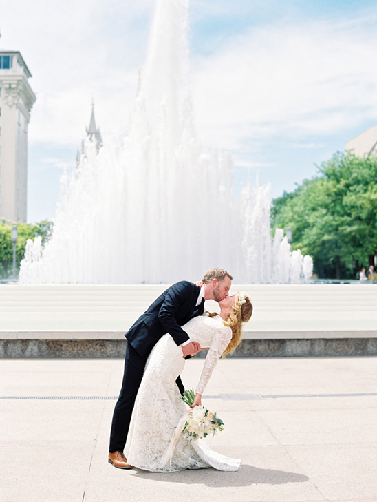 Blue and White Backyard Wedding