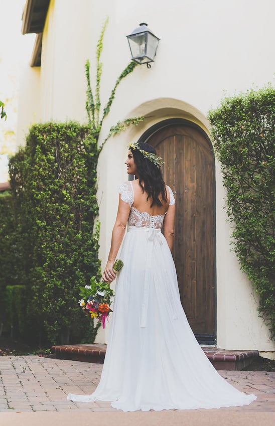 open backed wedding dress from Rose and Delilah