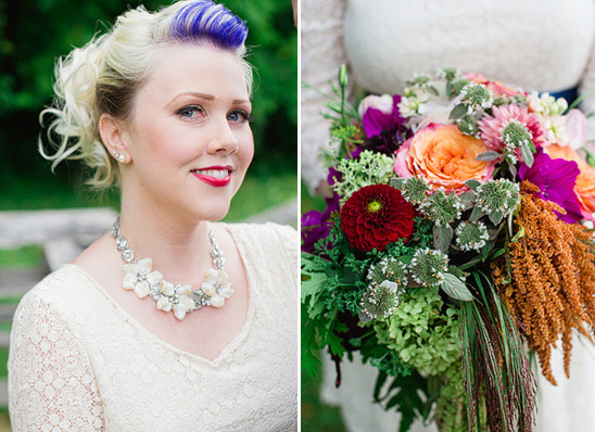 a mix of modern and vintage wedding attire