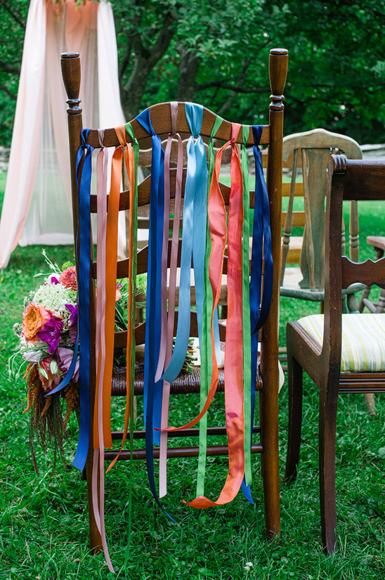 easy DIY ribbon chair decor