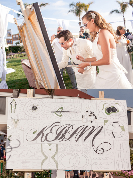 monogram canvas for guests to paint on