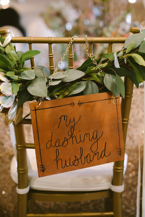 Wedding chair sign: My dashing husband