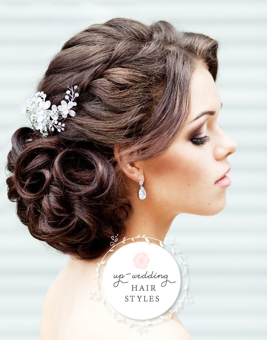 Elegant updo wedding hairstyle for brides