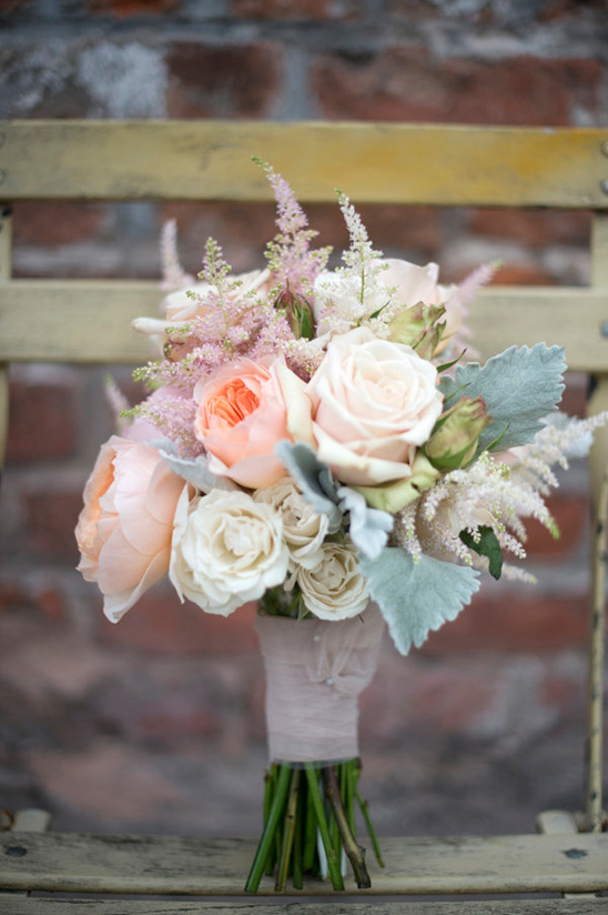 peach and white bouquet by Poppy & Mint