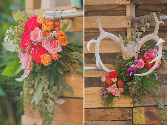 rustic floral accented backdrop