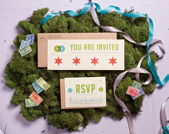 graphic inspired wedding invitations
