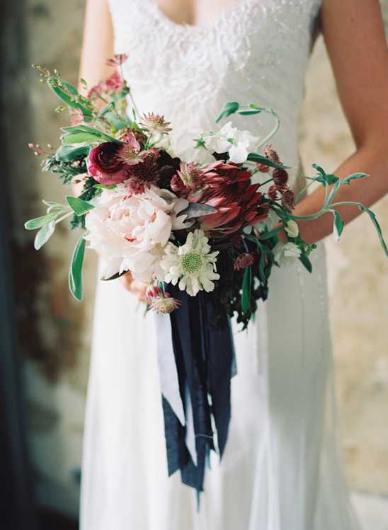 deep red and white bouquet