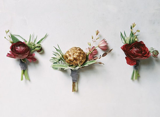 red ranunculus boutonniere