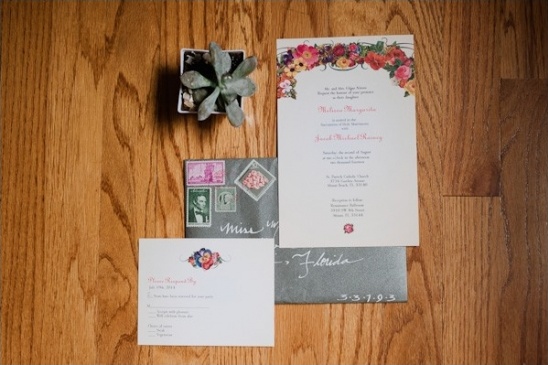 floral inspired wedding stationery