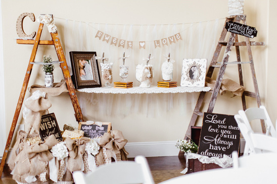 candy bar and photo display