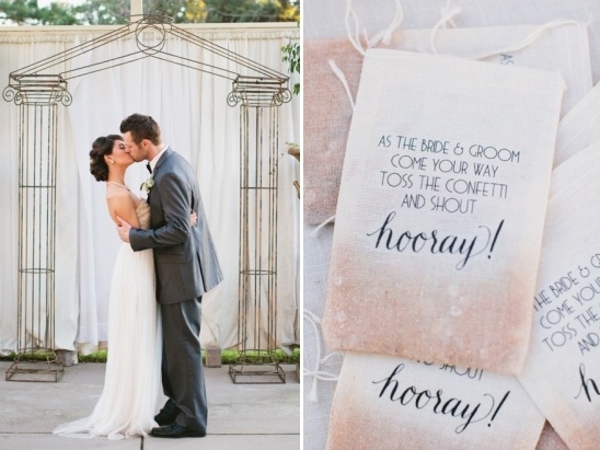 wedding kiss and confetti bag