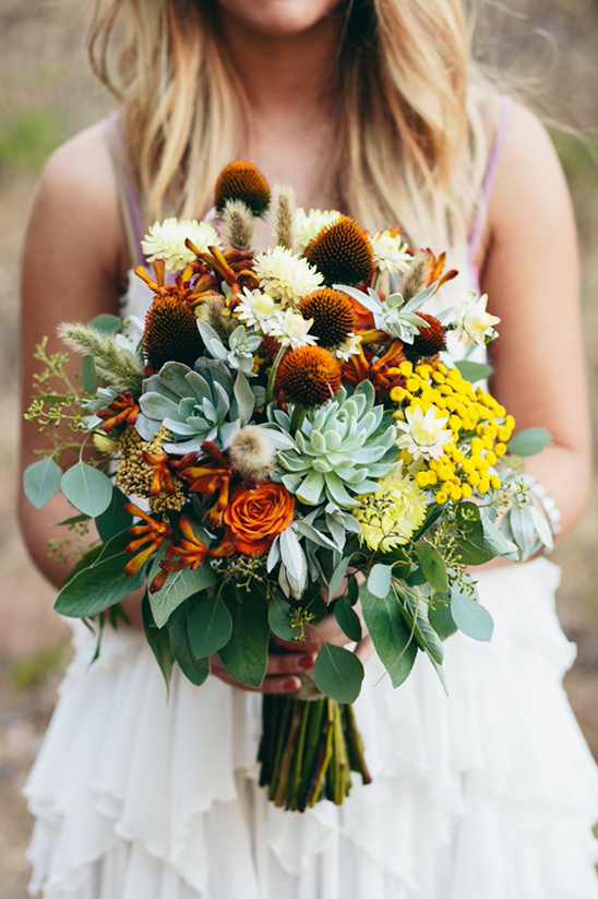 wildflower and succulent bouquet