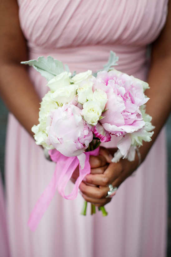 pink and white bridesmaid bouquet