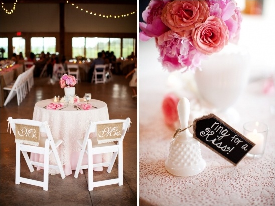 sweetheart table with kiss bell