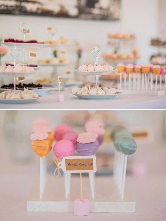 Beautiful dessert display with cake pops and various treats