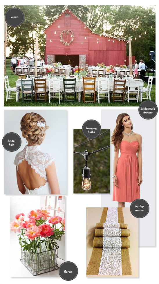 Rustic wedding inspiration with barn venue and floral decor