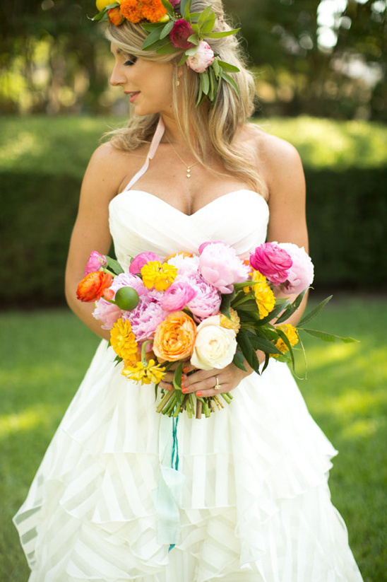 Bows and Arrows bouquet and wedding halo