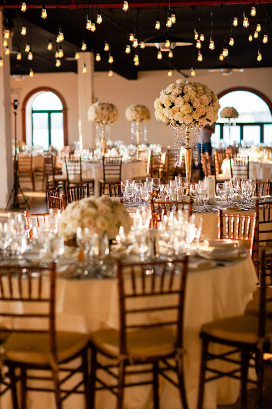 classic gold and rose reception