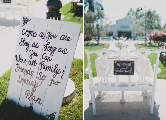 seating sign and just married seat sign