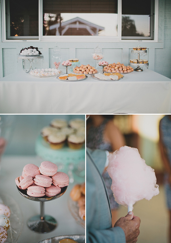 dessert buffet with cotton candy cart