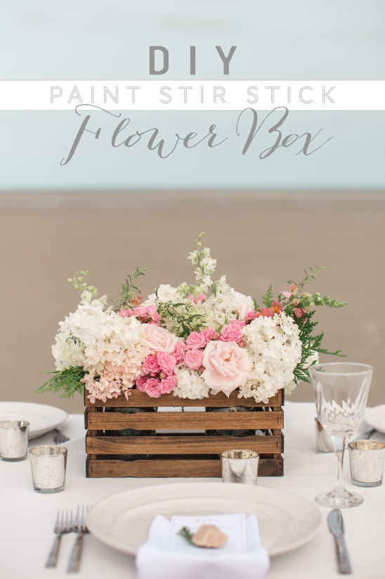 DIY Flower Centerpiece in Wood Box