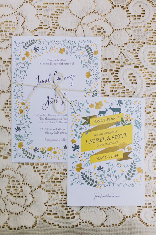 flower border wedding invitations