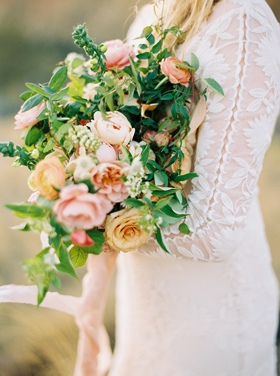 organic and colorful wedding bouquet